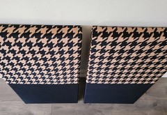 6 Sound Absorbing Acoustic Wall Panels Houndstooth TAN/ BLACK – SET of 6