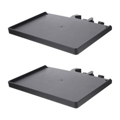 2Pcs ABS Live Sound Card Tray with Clamp Black Microphone Stand Storage Holder