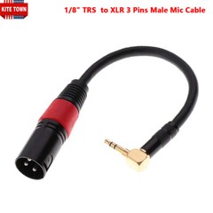 1/8″（3.5mm) TRS Male Right Angle to XLR 3 Pins Male Microphone Adapter Cable
