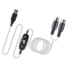 USB IN-OUT MIDI Interface Cable Converter to PC Music Keyboard Adapter Cord