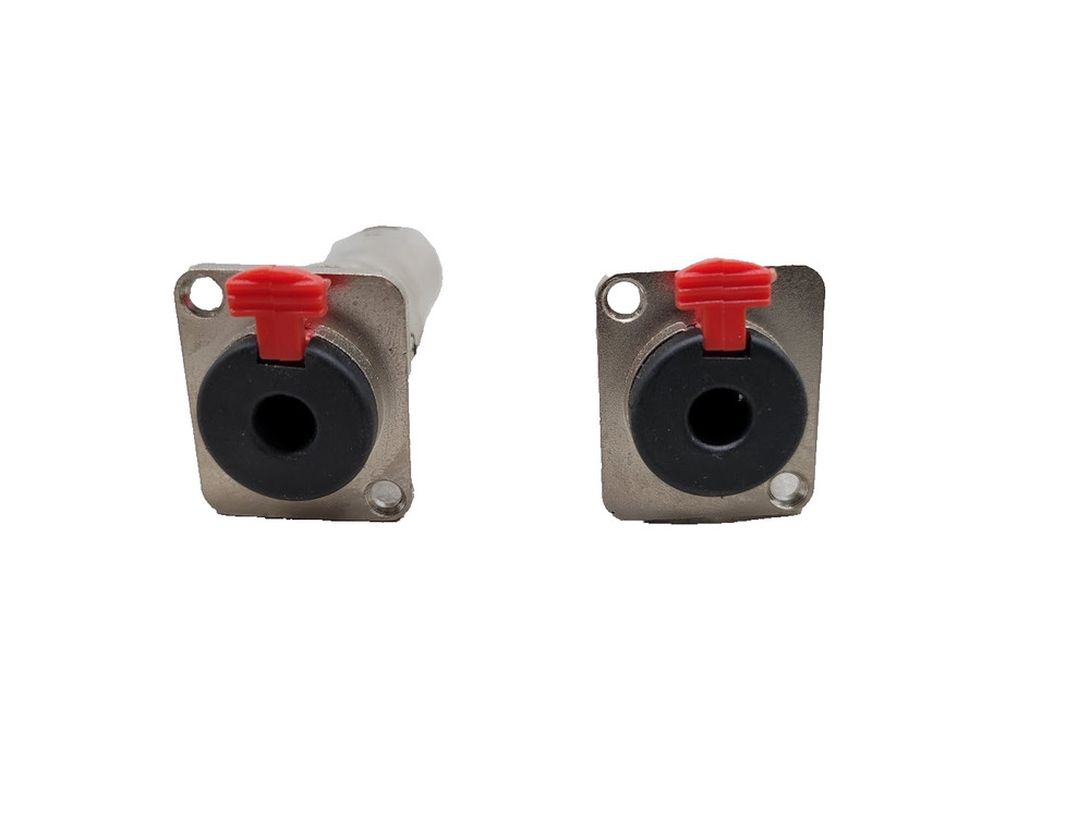 2X 1/4 TRS to3p XLR female audio Pass through feed panel mount connector adapter