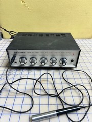 Realistic MPA-20 Solid State P.A. Amplifier 120V/12V w/powerhorn speaker Works!
