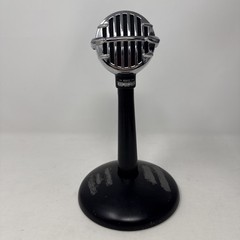 Vintage Astatic JT-30 Chrome Bullet Microphone w/ Desk Stand Tested Working Weak