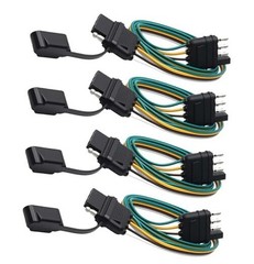 4PCS 32″ Long 4-Way Flat Wire Connector with Waterproof Cap – 4 Pin 32″x4″