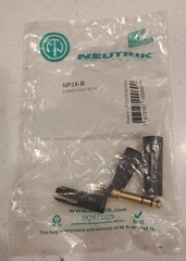 NEUTRIK NP3X-B 1/4″ TRS Stereo Male Cable Mount Plug – Black Shell/Gold Contacts