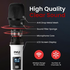 4-Channel Wireless Microphone System with 4 Handheld Mics – Portable UHF Set