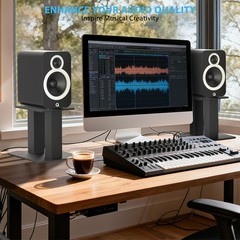 Desktop Speaker Stands 1 Pair for Small/Medium Bookshelf Speakers Steel Studi…