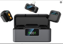 Portable Q18 Mini Wireless Microphone (2TX+2RX+Charging Case) for iPhone &Camera
