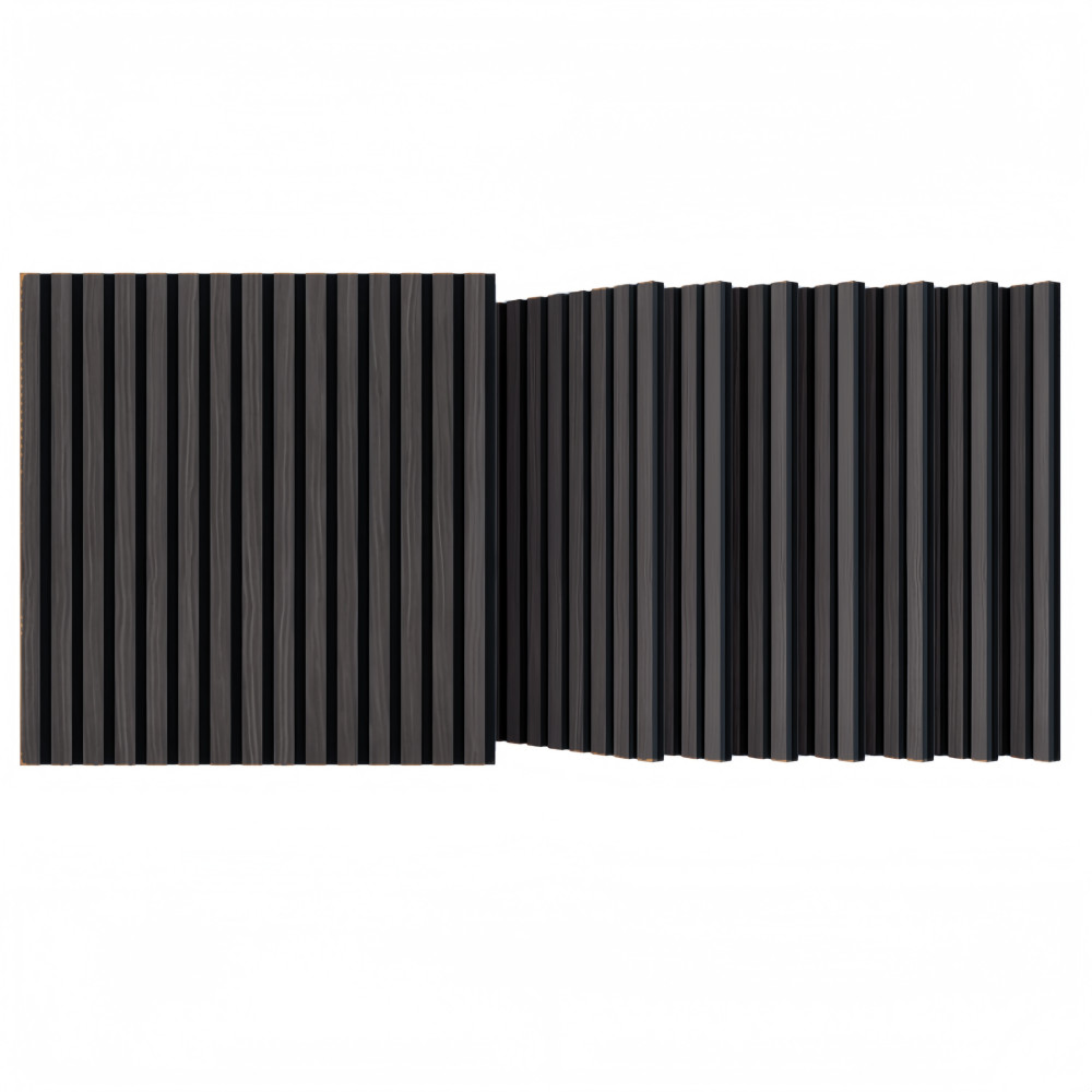 8x Matte Black – Acoustic Panels & Wooden Strip Acoustic Boards for Office Walls