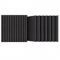 8x Matte Black – Acoustic Panels & Wooden Strip Acoustic Boards for Office Walls