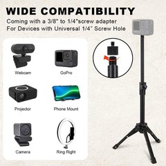KT3 Tabletop Mic Stand Adjustable Desktop Microphone Holder With Adapter New