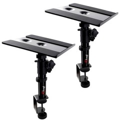 Studio Monitor and Speaker Stand Pair, Clamp-on Desk Speaker Stand, 9.5×9 inc…