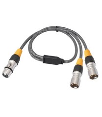 XLR Y Style 1 Female to Dual Male 2 Feet Convert Balanced Mic Splitter Combin…