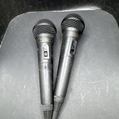 2 Optimus Unidirectional Dynamic Microphone Mdl. 33-3021 Corded Mic Tested