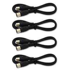 4pcs Oxygen-Free Copper Material MIDI 5-pin Male to Male Connecting Cable Black