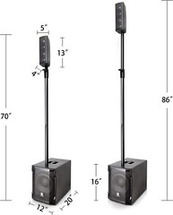 proreck CLUB 2000 10-inch Powered Loud PA Speaker System 1000W Bluetooth