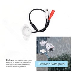 High Sensitivity Weatherproof Preamp Microphone Audio Pickup Kit, 60ft Cable, Po