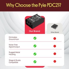 Pyle Premium Direct Injection Audio Box – 2.36″ x 1 Count (Pack of 1), Black