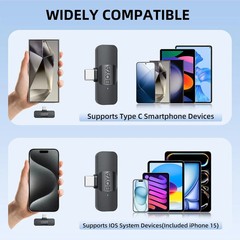 BOYA BY-V Wireless Lavalier Mic Type-C Android iPhone 2.4GHz Recording Vlog