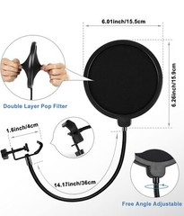 Upgraded Desktop Microphone Stand, Adjustable Mic Stand Desk with Pop Filter,…