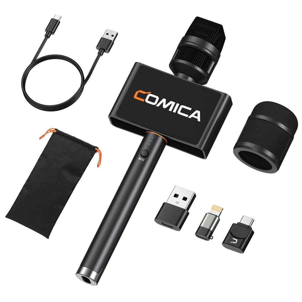 Wireless Microphone 48kHz/24bit Audio for iPhone & USB-C – 15H Battery, Podcast