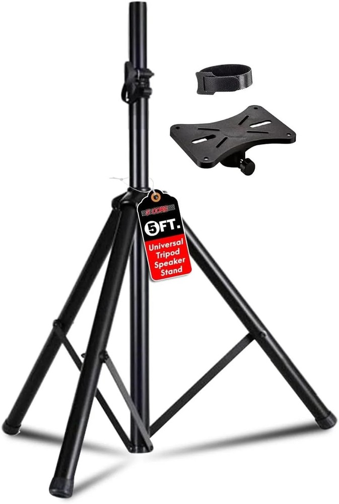 5 Core Speaker Stand Universal Mount Steel Construction 132 Lbs Capcity Stable T