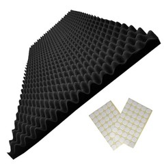 48″X 24″X 2″ Egg Crate Foam Panel, Black Sound Proof Foam Panels, 1 Pack Black
