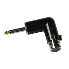 HQRP 3-Pin XLR Female to 1/4″ Male TS Angle Adapter Positions Right Left and 90°