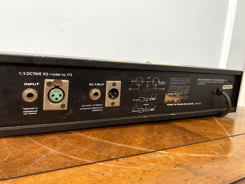 ART 172, One Third Octave Equalizer, 31 Band Graphic Eq, Low Cut, Vintage Rack