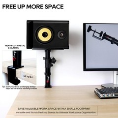 Studio Monitor and Speaker Stand Pair, Clamp-on Desk Speaker Stand, 9.5×9 inc…