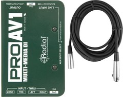 Radial Engineering ProAV1 Passive MultiMedia Direct Box DI w/ Mic Cable