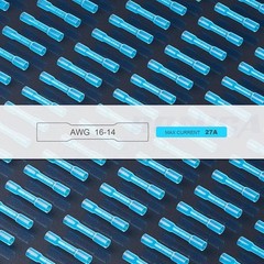 Haisstronica 200PCS 16-14 Awg Blue Heat Shrink Butt Connectors-Tinned