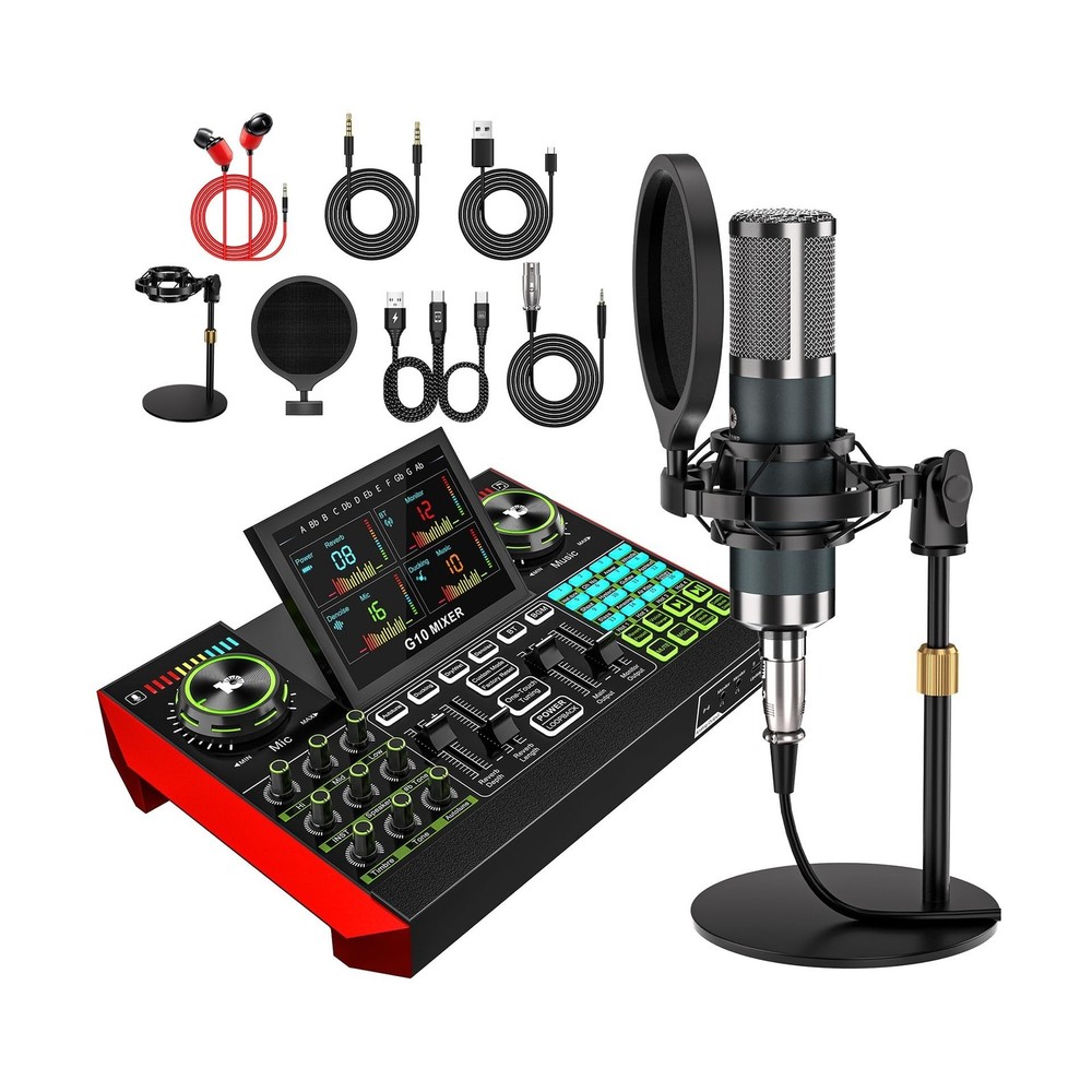 neculogy G10 Podcast Equipment Bundled with Audio Mixer Integrated Podcast Pr…