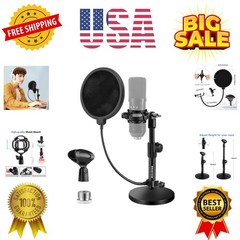 Multifunctional Desktop Microphone Stand, Adjustable Mic Stand Desk with Pop …