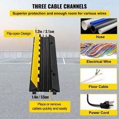 40.5×12 inch Cable Wire Cord Cover Ramp Speed Bump Driveway Hose Cable Ramp CR-3