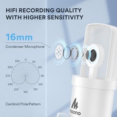 MAONO USB Microphone, 192kHz/24bit Plug & Play PC Computer Podcast Condenser Car