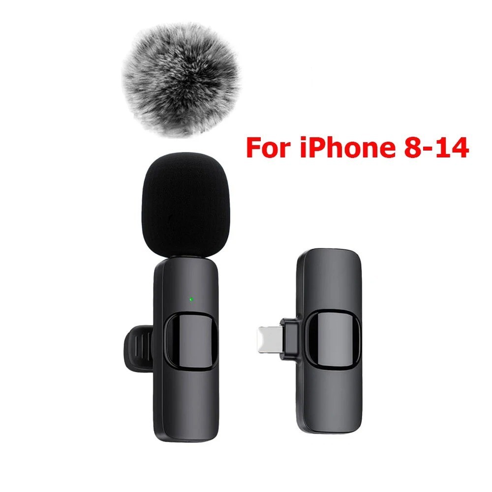 K60 Wireless Lavalier Microphone Mini Mic for iPhone Android Laptop Recording
