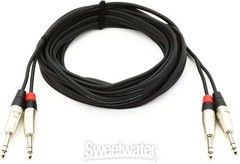 Hosa HSS-020X2 Pro Stereo Interconnect, Dual REAN 1/4 in TRS to Same, 20 ft