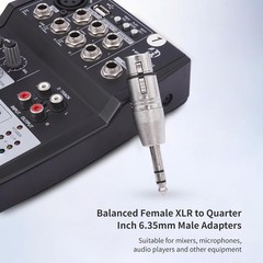 XLR Female to 1/4″ TRS Adapter, 2-Pack, Balanced 6.35Mm Male to XLR Female Conne