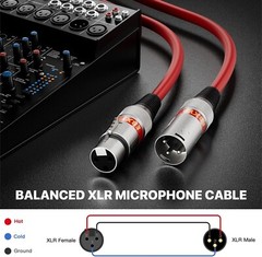 10ft XLR Male to Female Cables – 6-Pack, Anti-Interference & Versatile