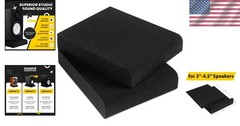 High Density Acoustic Foam Pads for 3-4.5 Inch Speakers, Perfect Sound Isolation