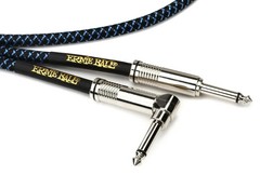 Ernie Ball P06060 Braided Straight / Angle Instrument Cable – 25′ Black/Blue