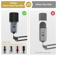 Microphone Boom Arm, Adjustable Microfono Stand Mic Arm with Extra-large Pop …