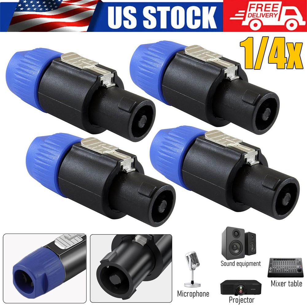 1/4x Speakon to 1/4″ Inch Connector Plug Pro Speak-On Male to 1/4 Female Adapter