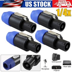 1/4x Speakon to 1/4″ Inch Connector Plug Pro Speak-On Male to 1/4 Female Adapter