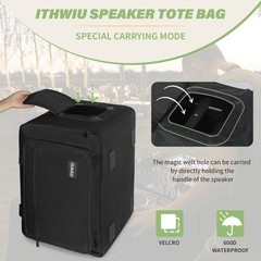 ITHWIU Speaker Carrying Bag with Thickened Sponge for 8“ Speaker, Black