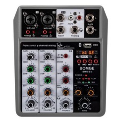BOMGE Professional Audio Mixer, Sound Board Mixing Console with 4 Channel…