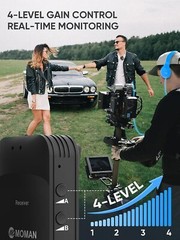 Moman C1X 2.4GHz Wireless Lavalier Microphone Dual Channel Lapel Mic System