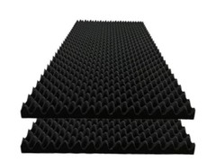2 Pack Egg Crate Foam Sound Proof Foam Panels for Walls,48“X24“X2“ 2P Black