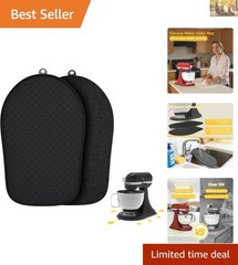 Stylish Black Non-Slip Kitchen Mixer Mat – Minimizes Noise & Protects Surfaces